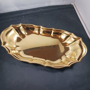 Electro Plated 24 KT Gold International Silver Company - Chippendale Tray
